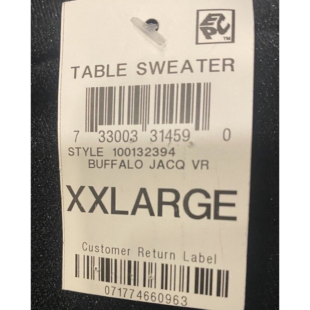Bar iii Red Buffalo Check Sweater XXL With Fringe Sparkle Fabric NWT - Picture 4 of 5